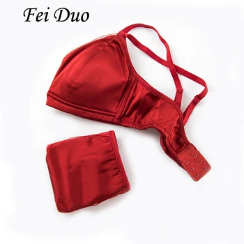 Женский модный новый комплект нижнего белья Big Red Silk, женский тонкий сексуальный бюстгальтер из натурального шелка