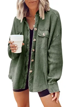 Уличная модная женская верхняя одежда, осень 2023, новый топ с отворотом в вафельную полоску и карманом на лацкане
