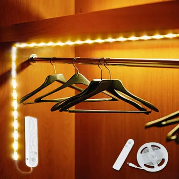 1 шт. 2 м Белый светильник для шкафа Светодиодный Интеллектуальный светильник для спальни 5 В Домашняя гостиная, коридор, шкаф для одежды