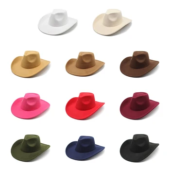 Ковбойская шляпа с широкими полями, женские и мужские шляпы, модные ковбойки в стиле Вестерн, черные джазовые кепки, сомбреро Hombre