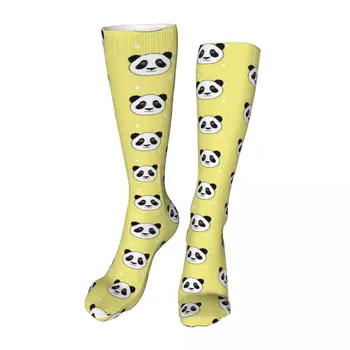 Носки до щиколотки Panda Spot, новинка, носки унисекс до середины икры, толстые вязаные мягкие повседневные носки