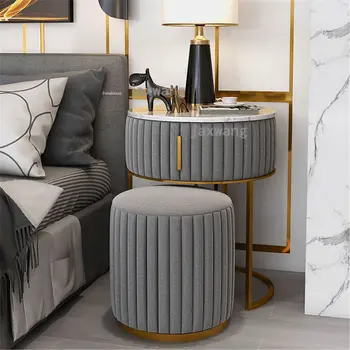 Скандинавские дизайнерские круглые комоды Современный роскошный боковой шкаф для хранения вещей с выдвижными ящиками Мраморный туалетный столик Мебель для спальни Z