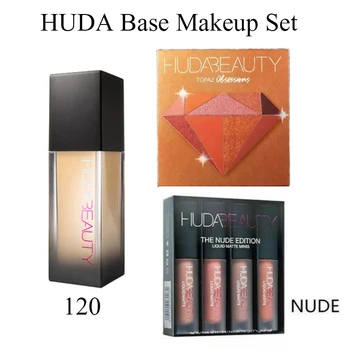Базовый набор для макияжа HUDA Основа для губ, помады, тени для век 