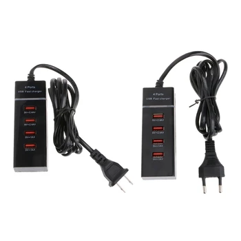 4-портовый USB-адаптер быстрой зарядки для умного дома, сетевой адаптер для путешествий, ЕС / США