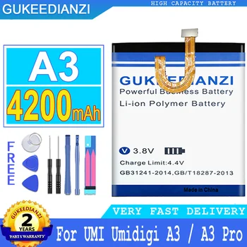 Аккумулятор GUKEEDIANZI емкостью 4200 мАч Для UMI Umidigi A3/A3 Pro A3Pro Big Power Bateria