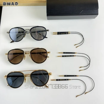 Высококачественные солнцезащитные очки для мужчин в титановом стиле, модные дизайнерские солнцезащитные очки для женщин с коробкой