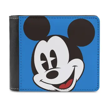 Мужской и женский короткий кошелек, модный многофункциональный кошелек из мягкой кожи с рисунком Микки Мауса Disney на заказ