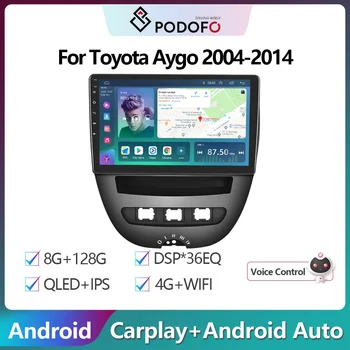 Podofo 2Din Android Автомагнитола Для Toyota Aygo 2004-2014/PEUGEOT 107/Citroën C1 GPS Навигация Carplay Авто Стерео Головное устройство