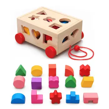 Деревянная игрушка-сортировщик по форме, подходящие по форме игрушки для малышей, детская развивающая игрушка с 15 фигурными блоками для детей в возрасте от 2 лет и старше