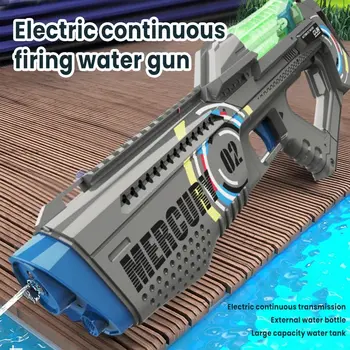 Электрический водяной пистолет непрерывного действия, Полностью Автоматический светящийся водяной бластер, Летняя игрушка для бассейна на открытом воздухе для взрослых, подарок для мальчика