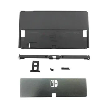 Оригинальная защитная оболочка для переключателя черного цвета, задняя крышка OLED-дисплея С кнопкой переключения громкости на подставке
