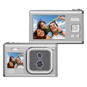 Winait Новый дизайн, цифровая фотокамера с двойным объективом 4K и двойным дисплеем, цифровая фотокамера компактного формата