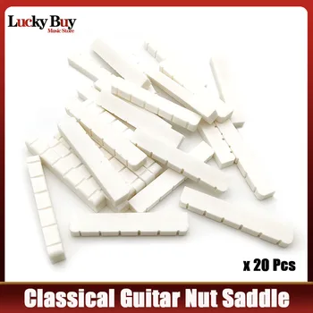 20шт натуральной гайки для моста классической гитары и седловины с прорезями для деревянных гитарных струнных аксессуаров для гитарных инструментов