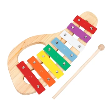 Портативное восьмитоновое пианино с ручным стуком и стучащей палочкой, ударный инструмент для детей раннего возраста - ксилофон