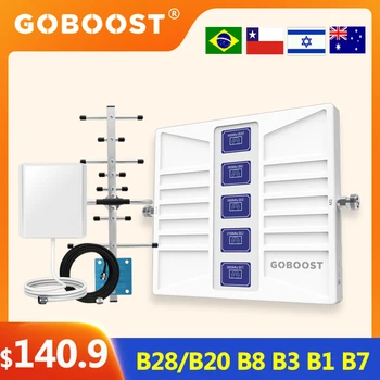 GOBOOST 5-Полосный Усилитель Сигнала 800 900 1800 2100 2600 700 850 1900 2G 3G 4G LTE GSM Усилитель Сотовой Связи Сетевой Комплект Reapeater