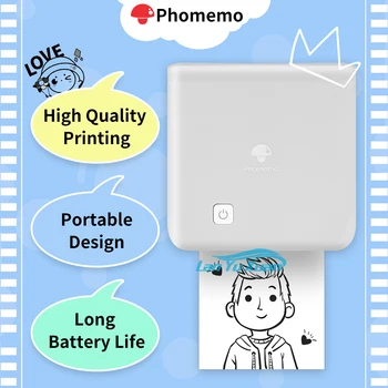 Карманный Мобильный Карманный Принтер Phomemo 300dpi M02Pro Thermal Wireless Portabel Mini Photo Printer для Учебной Работы по Фотопечати