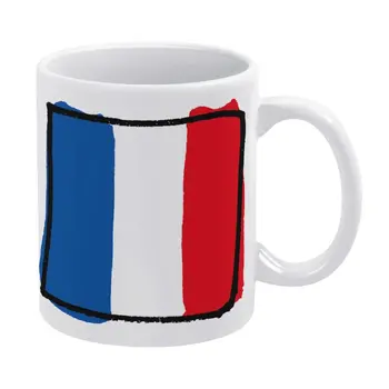 Белая кружка, стекло с эффектом градиента, Французская Республика, флаг Франции (17), Графический забавный принт, новинка, кофейные чашки для столовой, керамика.