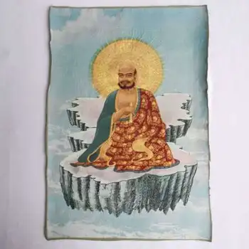 Китайская буддийская ткань, шелк, Бодхидхарма, монахи Дзен, настенная роспись Dharma Thangka