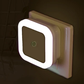 Квадратный светодиодный ночник из 2/4 шт., штепсельная вилка ЕС, сенсорная розетка, настенный светильник с датчиком дня и ночи, лестничная лампа для гостиной в общежитии