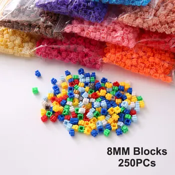 250шт 8 * 8 мм Пиксельная художественная головоломка с микро-алмазными строительными блоками 40 цветов DIY 3D Маленький кирпичик для детских игрушек, обучающих детей