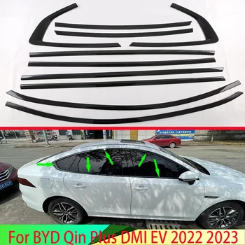 Для BYD Qin Plus DMI EV 2022 2023 Piano Black Body Styling Stick Украшение Окна Из Нержавеющей Стали Оконная Полоса Отделка