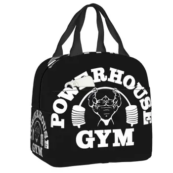 Логотип спортзала Изолированная сумка для ланча для женщин Герметичный Бодибилдинг Фитнес Термоохладитель Сумка для ланча Офисная Работа Школа