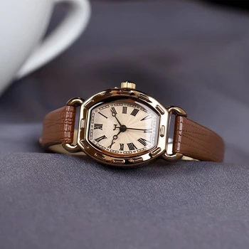 Модные квадратные кварцевые часы в стиле ретро, водонепроницаемые маленькие женские часы, модные часы