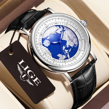 Мужские кварцевые часы LIGE, Кожаные Модные Роскошные Часы для мужчин, военные Повседневные Спортивные Водонепроницаемые наручные часы Reloj Hombre New