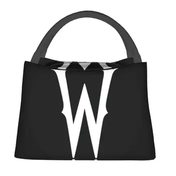 Изолированная сумка для ланча Wednesday Addams для пикника на открытом воздухе, забавный готический Хэллоуин, Герметичный термоохладитель, коробка для бенто для женщин