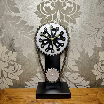 Часы для сидения, Ретро Механические часы с вращающейся шестерней, металлические украшения с механическим ветром, подарки