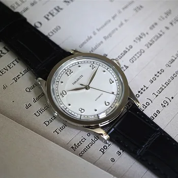 FARASUTE Простые водонепроницаемые ретро-часы, копия импортного механизма из нержавеющей стали, автоматические механические часы, мужские часы для мужчин
