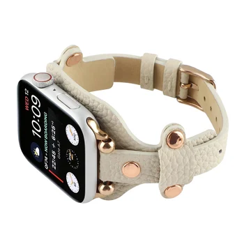Кожаный ремешок для Apple watch Ultra 49mm band 44mm 40mm 45mm 41mm 38mm 42mm Тонкий роскошный браслет iWatch series 8 7 6 5 4 3 SE 2