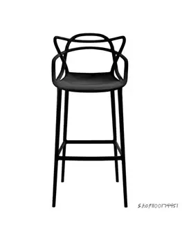 Барный стул Arabesque со спинкой в европейском стиле, барный стул для дома, простой высокий стул для балкона, уличный пластиковый стул для отдыха