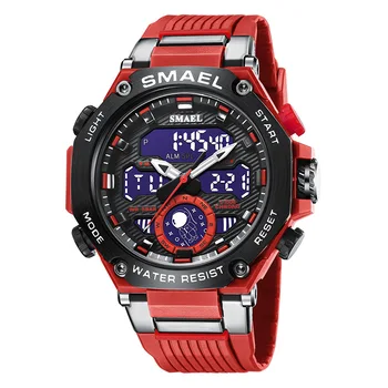 Многофункциональные цифровые часы SMAEL, будильник, дата, светящиеся часы с двойным дисплеем, военные спортивные кварцевые наручные часы Relogio Masculine