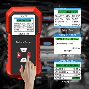 Тестер срока службы батареи 12 В 24 В Профессиональный цифровой анализатор Тестер, хранящийся в виде QR-кода, цифровой анализатор заряда батареи для автомобиля мотоцикла