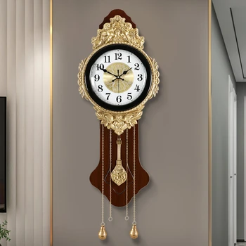 Уникальные Роскошные Настенные часы Классический Маятник Винтажное Высококачественное Золото Креативные Настенные часы Большого современного искусства Reloj Pared Home Decor
