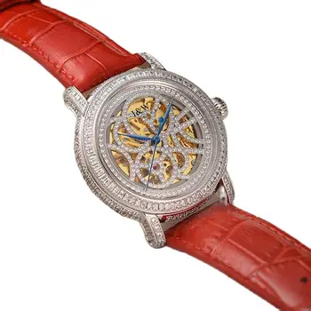 Швейцария I & W Carnival Люксовый бренд Япония MIYOTA 8N24 Автоматические Механические сапфировые женские часы с бриллиантовым скелетоном 565