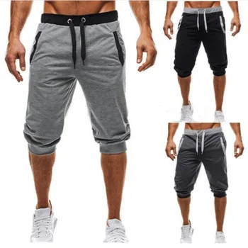 Новые летние мужские брюки для отдыха и спорта 2023 года, тонкие брюки для фитнеса в пять четвертей