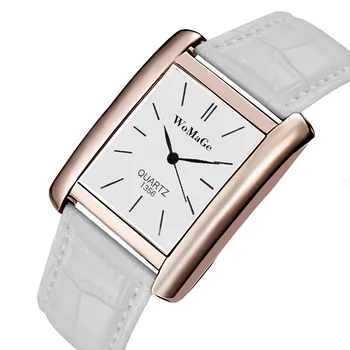Женские часы класса люкс от ведущего бренда, простые квадратные аналоговые кварцевые женские часы с кожаным ремешком, модные повседневные женские часы reloj mujer