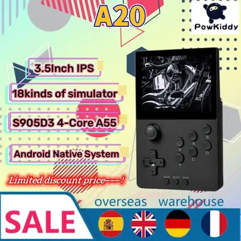 2023 POWKIDDY A20 Оригинальная Портативная Игровая Консоль HD 3,5-Дюймовый IPS с Поддержкой Горизонтального Экрана Android для PSP GBA W/ 64G TF