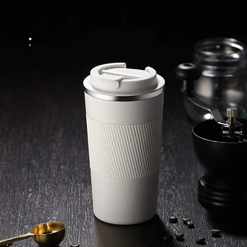Новая кофейная чашка из нержавеющей стали, термокружка, Герметичный термос, кофейная чашка с двойными стенками, нескользящая автомобильная изолированная бутылка