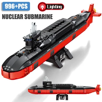 Военная атомная подводная лодка типа 094, строительные блоки, Современные оружейные кирпичи, Подводная лодка, игрушка для детей, подарки для мальчиков