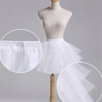 Белая нижняя юбка для цветочницы принцессы Лолиты из тюля, Супер пушистый детский балет, Короткий кринолин, детские бальные платья, Детское платье-юбка