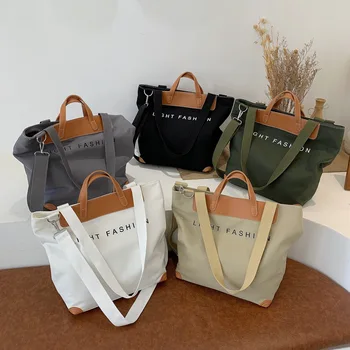 Сумка в корейском стиле, повседневная сумка через плечо, Женская Большая сумка, новая модная Женская сумка-мессенджер, холщовая сумка-тоут, сумки, Женские сумки