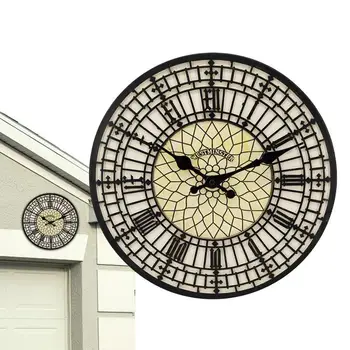 Уличные часы для внутреннего дворика, круглые настенные часы из смолы, креативные, устойчивые к атмосферным воздействиям, классические точные часы для дома, ванной, кухни