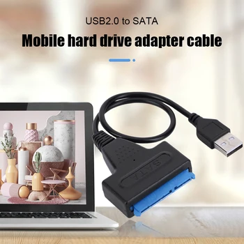 Кабель-адаптер USB 2.0-SATA Подключи и играй 22-контактный Кабель-адаптер для внешнего жесткого диска Со скоростью до 6 Гбит/с для 2,5-дюймового жесткого диска SSD