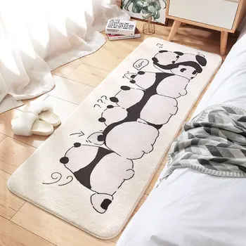 Мультяшный креативный длинный ковер для спальни, пушистый прикроватный ковер сверхплотной плотности с впитывающим нескользящим ковриком для ванной, коврики для ванной