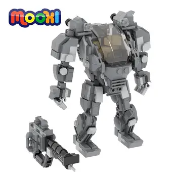Фигурка робота MOOXI Movie AMP Mecha, блок, развивающая игрушка для детей, 3D подарочный строительный кирпич, сборные детали MOC1149