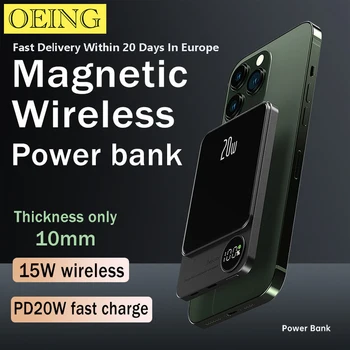 Новый Магнитный беспроводной блок питания мощностью 15 Вт, быстрое зарядное устройство для iphone 12 13 14 14Pro Max 14Plus, внешний вспомогательный аккумулятор емкостью 10000 мАч