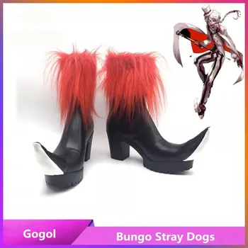 Обувь для косплея Bungo Stray Dogs Николая Гоголя, черные ботинки ручной работы